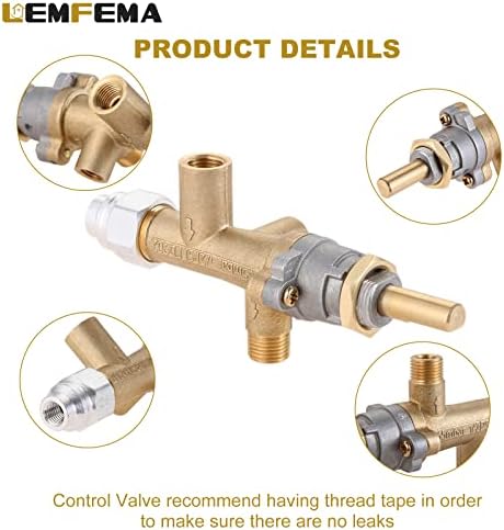 Replacement for Propane Patio Heater Brass Safety Control Valve with Pilot - Image 2