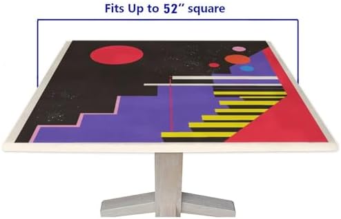 Card Table Tablecloths, Modern Minimalism Pattern Printed on Polyester Square Outdoor Table Covers, Ideal for Special Occasions Holidays, Fit for 52" x 52" Square Tables - Image 5