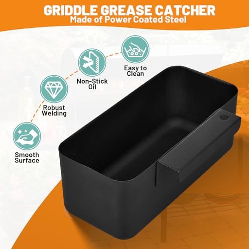15-Pack Grease Cup Liners + Metal Griddle Grease Catcher Compatible with Blackstone Griddle, Aluminum Foil Drip Pan Grease Catcher Cup Liner for Blackstone Griddle 17, 22, 28, 36 Inch - Image 4