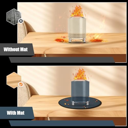 20'' Fire Pit Mat for Solo Stove Mesa/XL Tabletop Fire Pit,3-Layer Fireproof Heat Resistant Under Grill Mat,Easy-to-Clean Waterproof & Non-Slip-Blue - Image 6