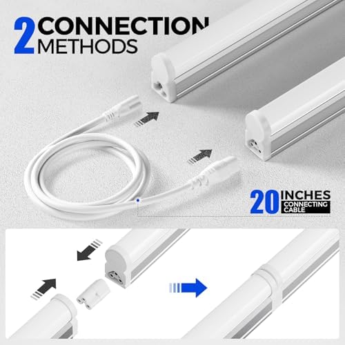 Barrina LED T5 Integrated Single Fixture 1FT, 600lm, 5W, 6500K, 6 Packs - Image 5