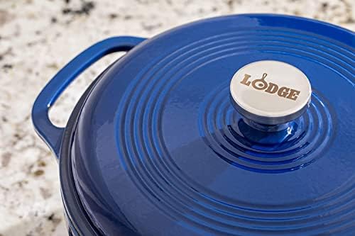 Lodge Essential Enamel Cast Iron Dutch Oven, 3 Quart, Indigo - Image 4