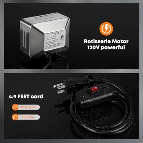 Hygrill Rotisserie Kit for All Hygrill 32 Inch Built-in Gas, Charcoal Grill - Image 4