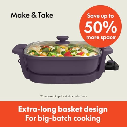 bella Fits-Anywhere™ SAUTE Make & Take Skillet, Non-Toxic Ceramic, Plum - Image 2