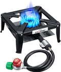 COOKAMP Portable Camp Stove Propane, Outdoor Gas Burner with Cast Iron Burner & Steel Construction, Ideal for Wok, Gas Grill & Outdoor Cooking.SA1220 by COOKAMP