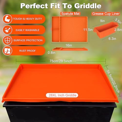 Full-Edge 28"XL 3-Piece Silicone Griddle Protection Kit - Image 3