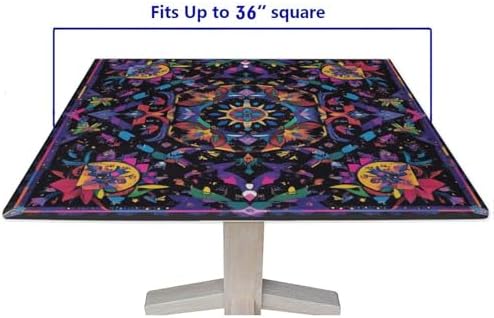 Outdoor Tablecloth with Elastic, Mandala Madness Pattern Printed on Fade Resistant Table Top Cover, Perfect for Meals Coffee Guest Dinners, Fit for 36" x 36" Square Tables - Image 5