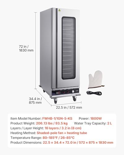VEVOR Commercial Electric Food Warmer 16-Tier Transparent Single-Door - Image 7