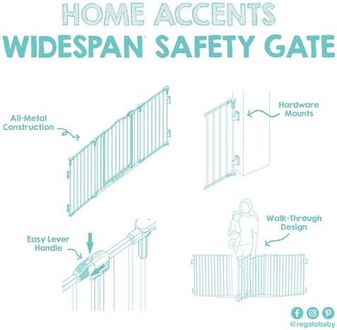 Regalo Safety 56"-74.5" Super Wide Configurable Baby Gate - Image 6