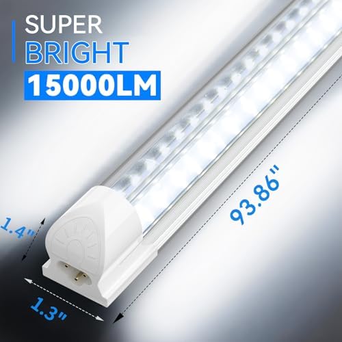 SHOPLED 8FT LED Shop Light 100W 15000LM 6000K ETL Certified 4-Pack - Image 3