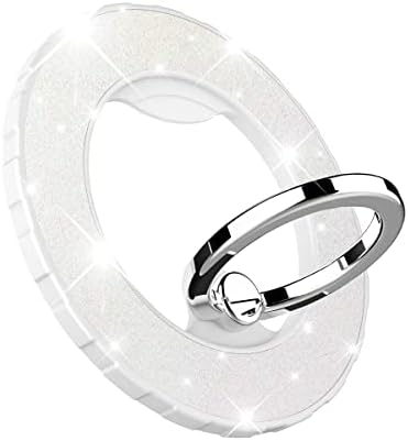 Magnetic Phone Ring Holder for MagSafe, Glitter, White by DATIMIRA