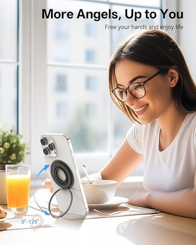 Magnetic Phone Grip for MagSafe Ring Holder, 360° Rotation Magnetic Phone Ring Grip Stand Finger Kickstand, Compatible with MagSafe Accessories for iPhone 17 Pro/Max 16/15 Air - Image 5