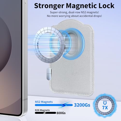 Magnetic Wallet for Samsung Galaxy S26 S25 S24 Series, Fold 8 Ultra with Magsafe Case, for iPhone 18-12 Series, RFID Blocking Leather Magnetic Card Holder | Holds 3 Cards | Gray - Image 2