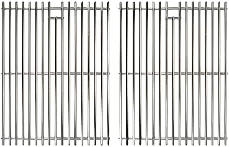 Grill Grates for Nexgrill 4 Burner 720-0830H 720-0830D 720-0670A 720-0783C 720-0783E 720-0958A, 17" Stainless Replacement Parts for 5 Burner 720-0888N Charbroil 463241113 463446015, Kenmore Gas Grill by CANDANA