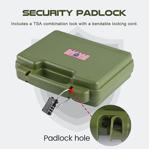 Kinghardcase 9mm Gun Case Lockable, TSA Approved Firearm Travel Case with TSA Lock, Pistol Case Hard Shell, Gun Safe for Handgun, Pistol, Revolver - Shockproof Gun Storage - Image 4