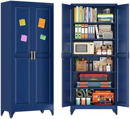 75"Kitchen Pantry Cabinet, Storage Cabinet with Doors and Shelves by SteelLifeNeatlyOrganized