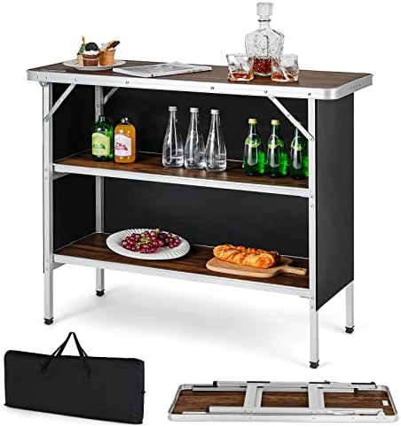 COSTWAY Folding Picnic Table, Portable Camping Table with Carry Bag by COSTWAY