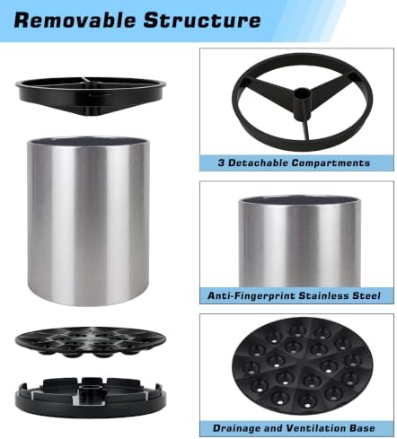 360°Rotating Kitchen Utensil Holder, 8"+5.5" Utensil Crocks for Countertop - Image 4