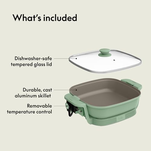 bella Fits-Anywhere™ SAUTE Make & Take Skillet, Non-Toxic Ceramic, Seaglass - Image 6