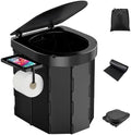PAHTTO Portable Camping Toilet, Foldable Toilet for Adults with Detachable Phone Shelf and Toilet Paper Holder, Waterproof Porta Potty with Lid for Camping, Hiking, RV Travel, Road Trips by PAHTTO
