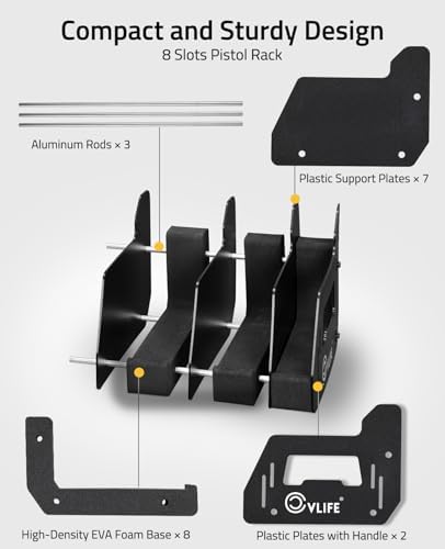 CVLIFE Pistol Rack for Gun Safe Handgun Rack Pistol Holder 8 Slots - Image 2