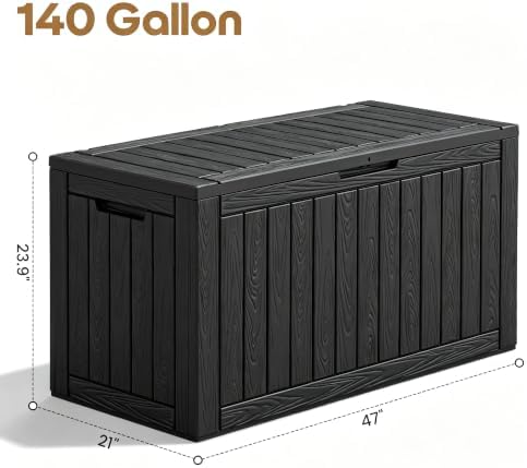 KAMABOKO 140 Gallon Outdoor Storage Box Waterproof Deck Box for Patio - Image 2
