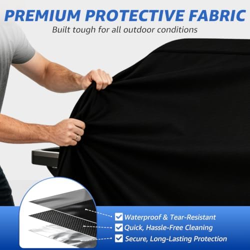 Perfect Grill Cover for Outdoor Grills Waterproof Rip-Proof Weather Resistant for Reliable Protection Griddle Cover Easy to Clean Adjustable Hem Drawstring Fade Resistant (Beige, 58) - Image 3