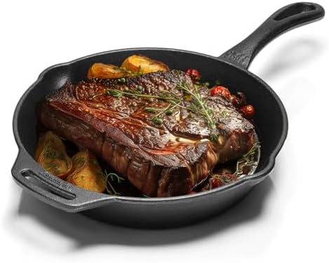 Petromax Cast Iron Fire Skillet for Kitchen or Camping, Pre-Seasoned Cookware for Campfire or Home Oven and Stove, Conducts Heat Evenly, Long Handle, 14" by Petromax