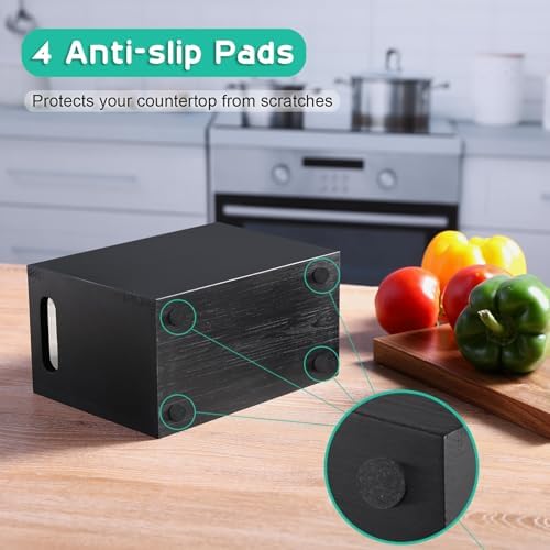 ALELION Black Utensil Holder for Kitchen Counter - 2 Compartment Large Utensil Caddy Organizer for Countertop - Kitchen Tool Holder for Spatula Ladles - Image 6