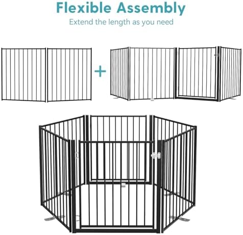No Pawblems Freestanding Dog Gate with Door for Indoor & Outdoor, 36'' Tall - Image 3