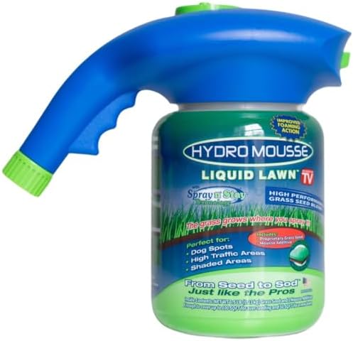 Hydro Mousse Liquid Lawn System – Grass Seed Spray Kit for Spot Repair & Full Lawn Seeding – Easy-to-Use Lawn Patch Solution for All Grass Types by Hydro+Mousse