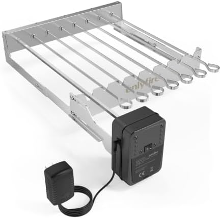 onlyfire Stainless Steel Electric Skewer Turner Rotated Shish Kabob Set by onlyfire