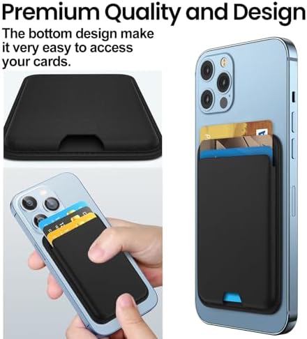 iLodn Magnetic Wallet Compatible with MagSafe for iPhone 17 16 15 14 13 12 Pro Max Air Plus Model, Mag 3 Safe Card Holder Stick on Accessories for Cell Phone & Case, Red - Image 5