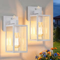 FOLKSMATE 2 Pack Dusk to Dawn Outdoor Wall Light Fixtures, Exterior Porch Light, Waterproof Wall Sconces Lanterns, Sensor Lighting Wall Mount for House Doorway Garage, White by FOLKSMATE