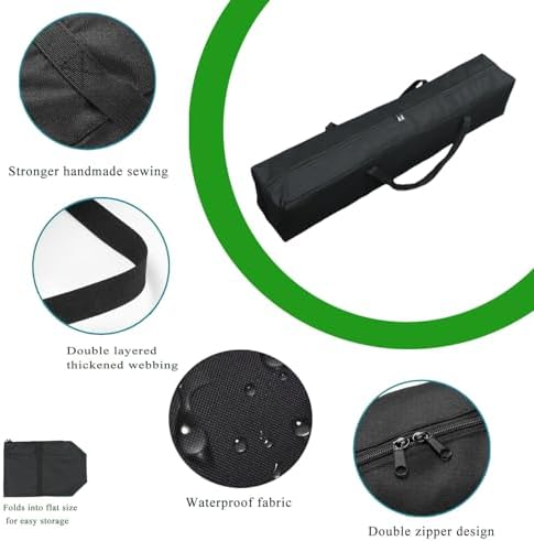 Heavy Duty Water-Resistant Long Duffle Bag - XL Canopy & Roof Tent Storage Organizer for Poles, Grill Tools, Hammock & Fishing Rods with MOLLE Straps (35''(L) x7.87''(W) x7.87''(H)) - Image 4