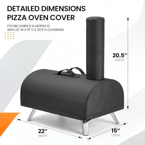 Pizza Oven Cover for Big Horn and aidpiza 12, 600D Heavy Duty Oven Cover - Image 2