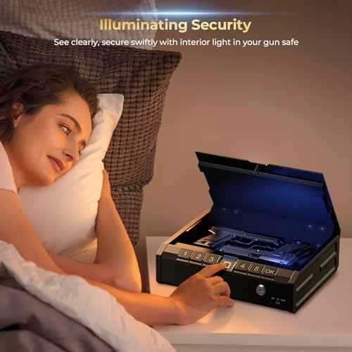 ONNAIS Iron PRO Biometric Fingerprint Gun Safe for Handgun with Keypad Lock - Image 2