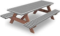 5ft 60" Picnic Table and Bench Cover, 3 Pack, Black-White Checkered by KENOBEE
