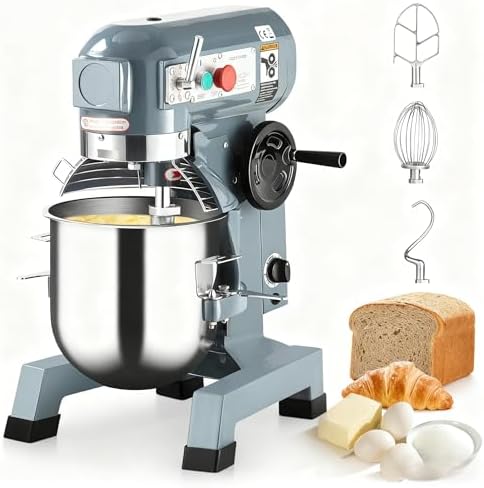 Commercial Food Mixer 30QT, Commercial Mixer with 3 Adjustable Speeds, Dough Mixer Timing Function, Commercial Stand Mixer with Stainless Steel Bowl for Schools Bakeries Pizzerias by Unknown