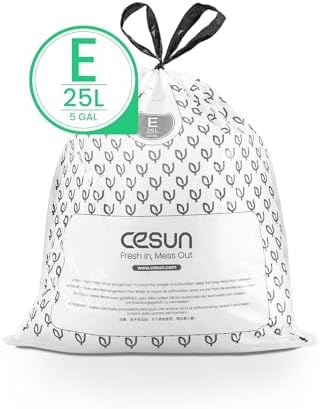 Cesun Code E Drawstring Trash Bags 90 Count, 5 Gallon / 25 Liter - Image 7