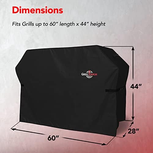 GrillTough Heavy Duty BBQ Grill Cover for Outdoor Grill, 60 Inch Black - Image 2