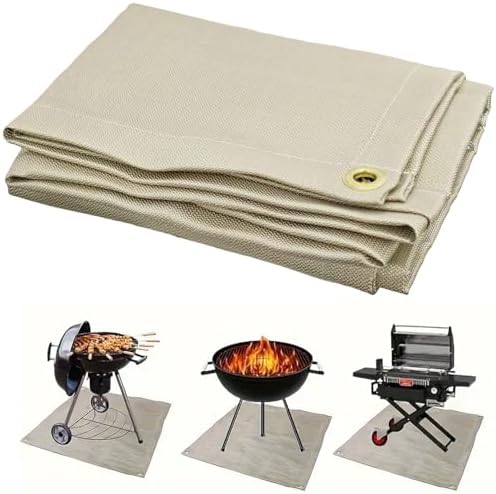 40" Fire Pit Mat Thickened Fireproof Wood Stove Under Grill Mat with Solo Stove for Wooden Deck BBQ Lawn Protection by Unknown