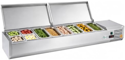 COOLCHEF 71-Inch Refrigerated Condiment Prep Rail, Mixed GN Pans by COOLCHEF