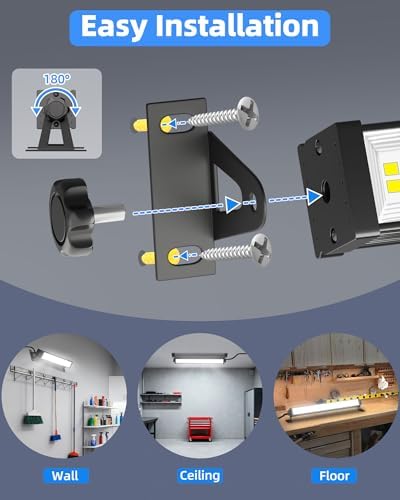 40W Shop Light for Garage, Plug in 5400LM with Switch+ 6.6FT Cord, 4 Pack - Image 6