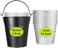 15 Pack BAC407 Grease Bucket Liner with HDW152 Grease Bucket for Traeger Grills,Drip Liner Drip Pan for Traeger Pro Series 575/780, 20/22/34, Ironwood 650/885 Grills,Pit Boss Pellet Grill Smoker by Sageme