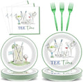96PCS Golf Birthday Plates and Napkins Tee Time Party Supplies for Baby Shower Sports Theme Disposable Dessert Paper Plate Green Martini Golf Theme Party Fans Events Tournament Celebration Decorations by Oitnlaughter
