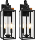 BesLowe 2-Pack 17.5" Upgraded Motion Sensor Outdoor Wall Lights, Black by BringYourBrightFuture