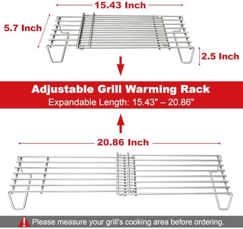 DELSbbq Universal Adjustable Grill Warming Rack for BBQ Grills - Image 2