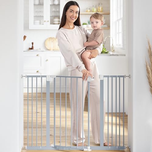 Comfy Cubs Baby Safety Gate Adjustable 42"x1.9"x30" Pacific Blue Pet Gate by ComfyCubs