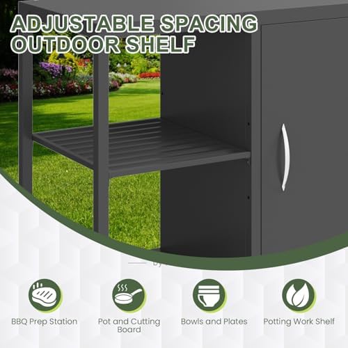 EROMMY 5-Piece Modular Outdoor Kitchen, Sink, Storage & Grill Stand, Black - Image 7